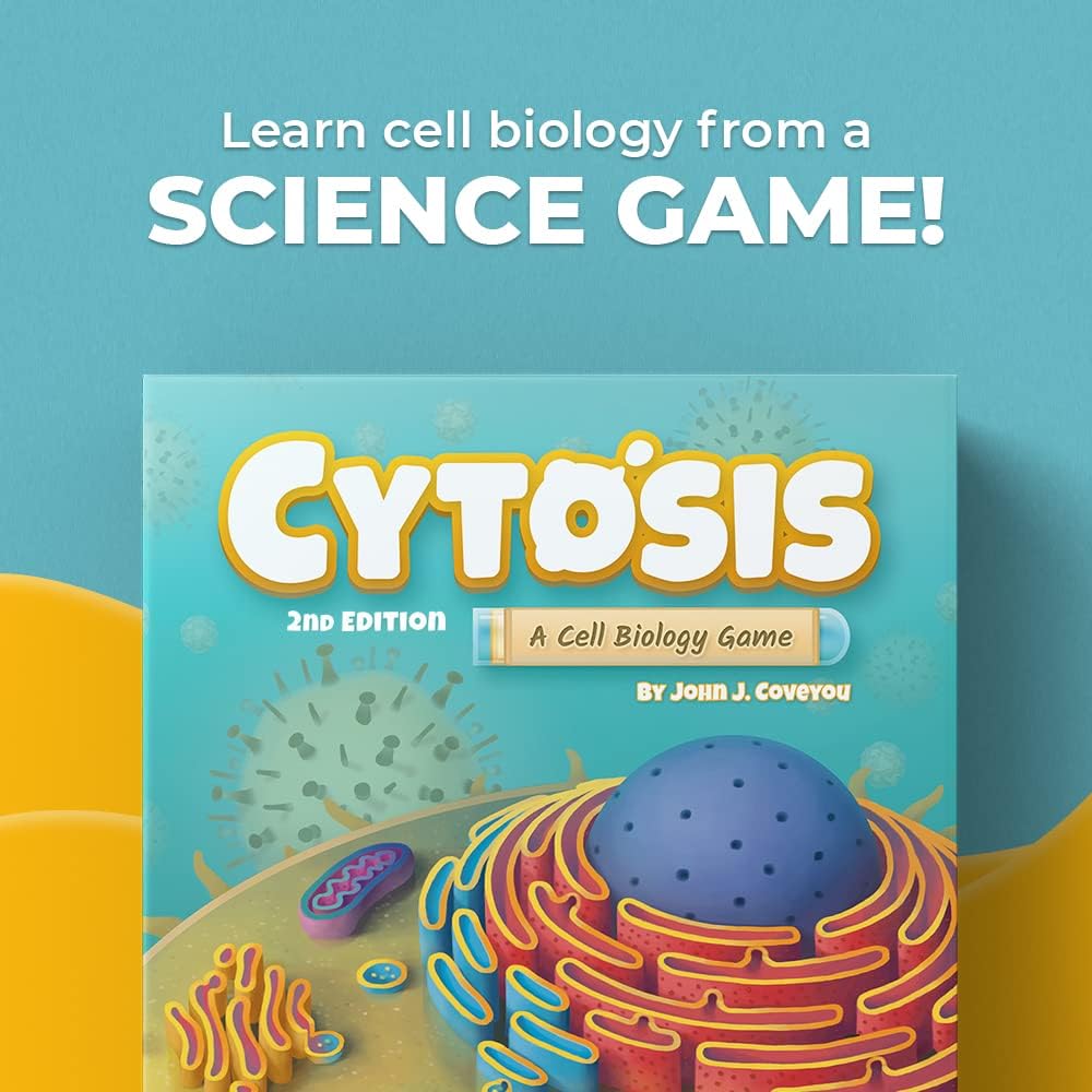 Cytosis: A Cell Biology Game box front cover with colorful cell artwork, science gift for teens