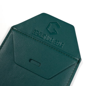 GLG - stitched leather geek chic green pocket pen and pencil case