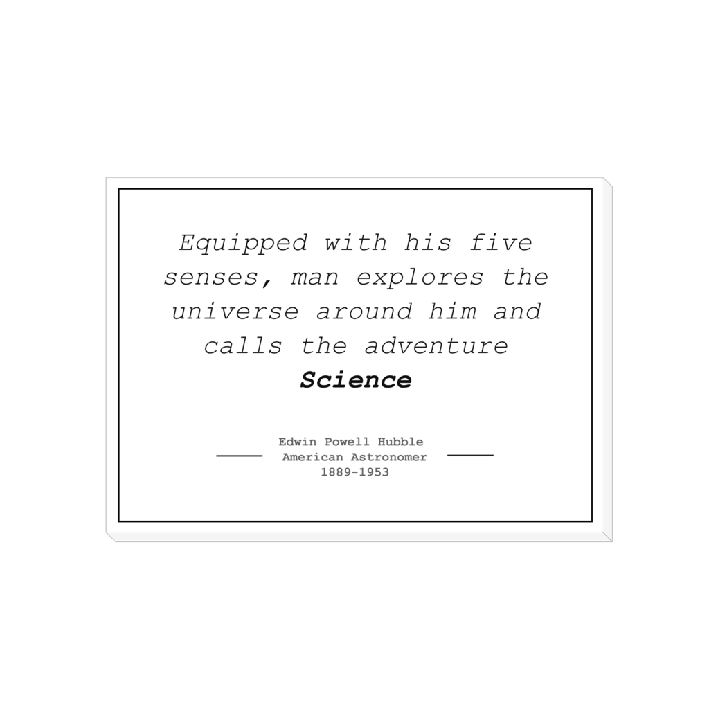 Genius Lab Gear's Edwin Hubble quote canvas print, gift for scientists