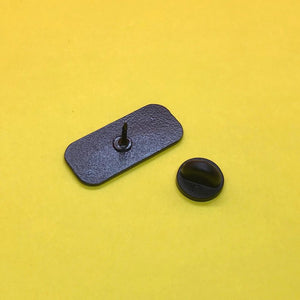 Physicist scientist enamel lapel pin badge science on a postcard