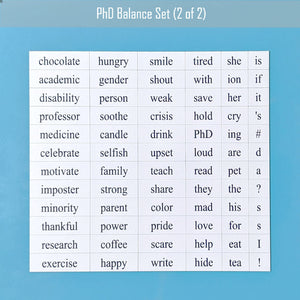 Phd balance word magnet set 2 by Genius Lab Gear