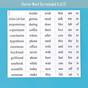 Genius Lab Gear's starter word magnet set 1