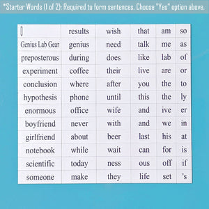 Genius Lab Gear's starter word magnet set 1