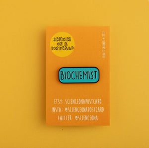 Genius Lab Gear's biochemist enamel pin
