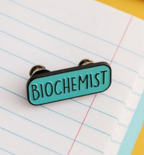 Genius Lab Gear's biochemist enamel pin