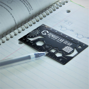 Genius Lab Gear's Pocket Chemist with benzene cyclohexane molecule drawing stencil for organic chemistry homework