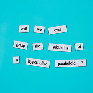 Hyperbolic math word magnets