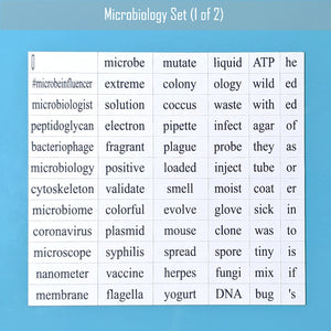 Microbiology word magnet set 1 made by Genius Lab Gear