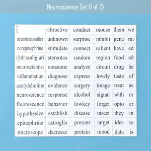 Neuroscience word magnet set 1 made by Genius Lab Gear
