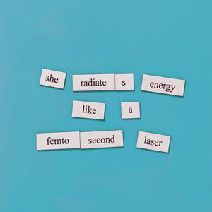 Physics word magnet poetry