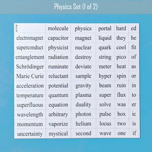 physics word magnet set