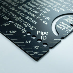 Pocket Engineer with ruler pipe tube inner diameter measurement tool