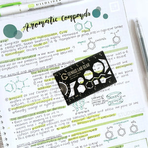Pocket Chemist Exam Edition hexagon stencil by Genius Lab Gear