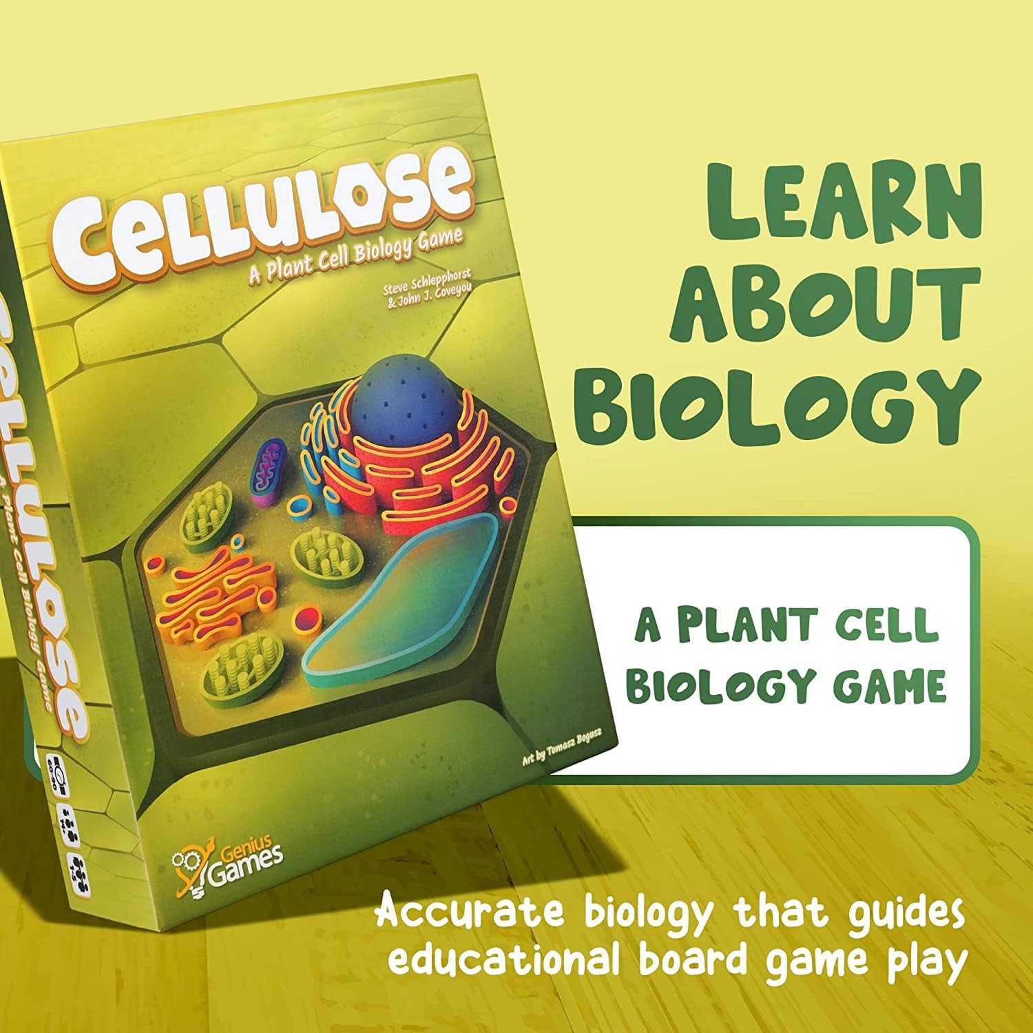 Cellulose board game gameplay with chloroplast and cell wall mechanic cards, educational gift