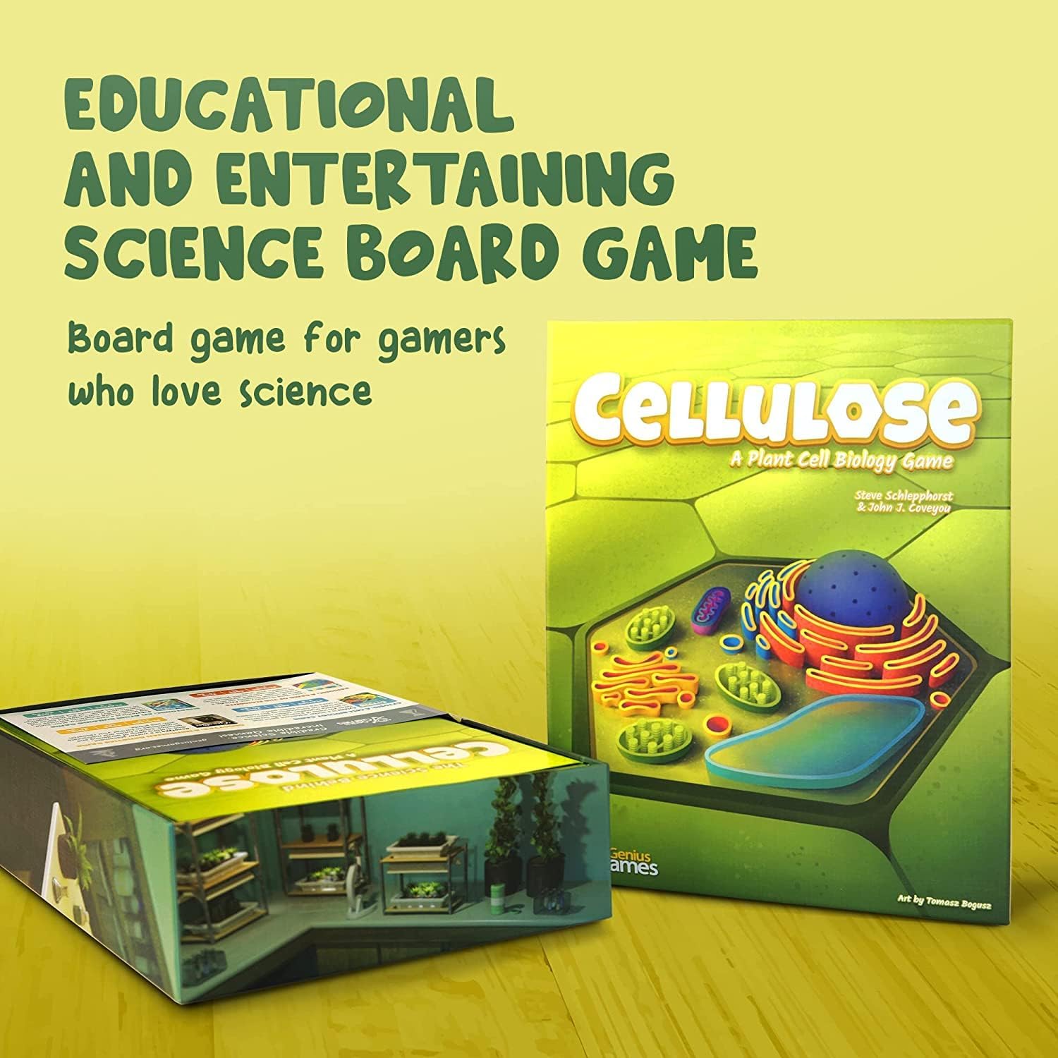 Cellulose game cards showing detailed botanical and biochemistry illustrations, educational gift