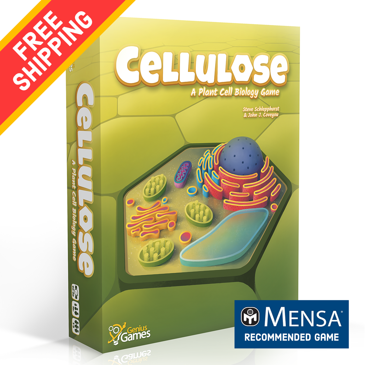 Cellulose plant cell biology board game with free US shipping, educational gift for biology students