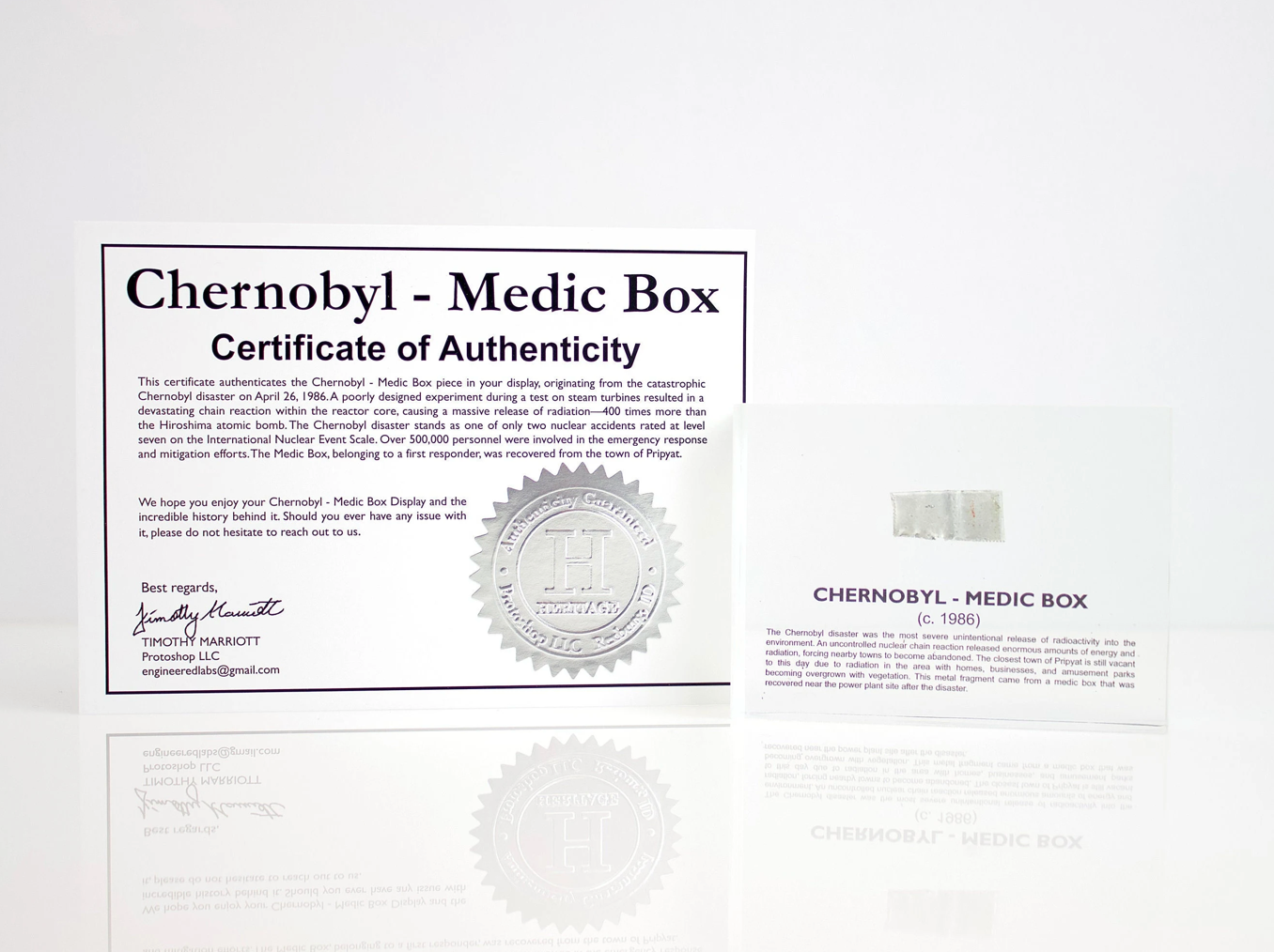 Chernobyl Medic Box with certificate of authenticity, rare nuclear history gift, collector gift