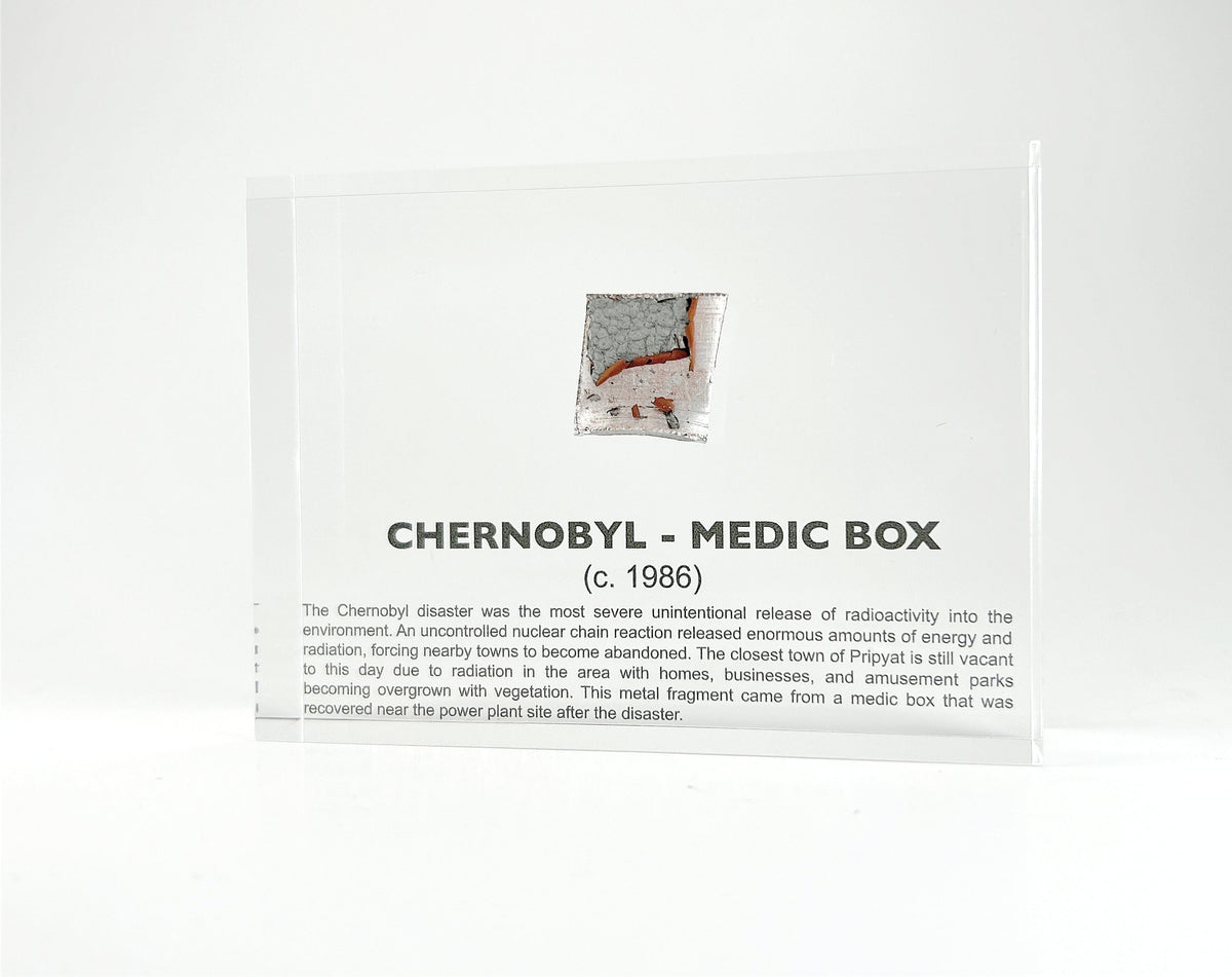 Chernobyl Medic Box front view on white background, nuclear history science gift
