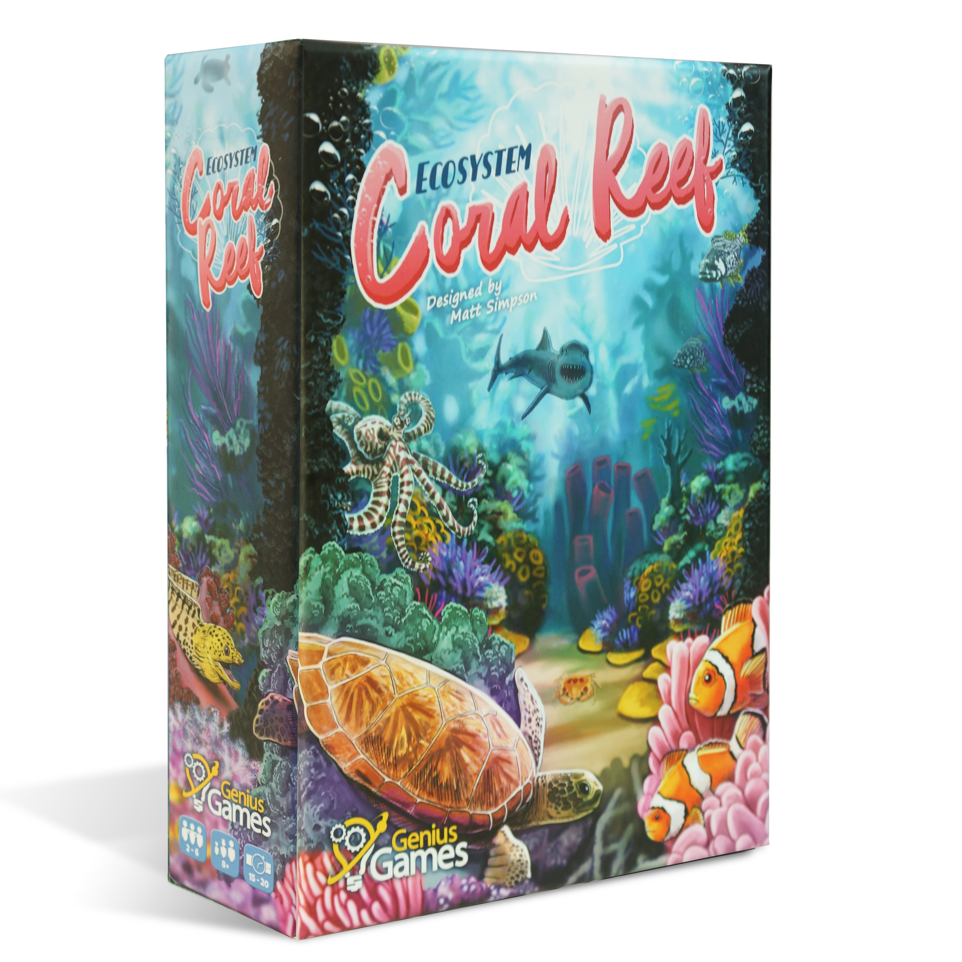 Ecosystem Coral Reef card game box cover, marine biology gift for ocean lovers, gift for scientists