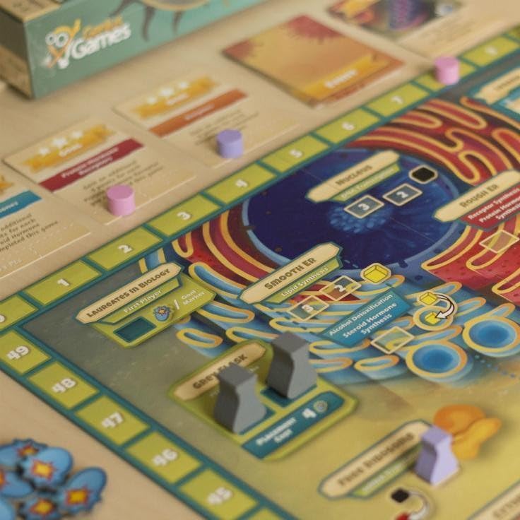 Cytosis biology game cards showing protein building mechanics, fun science gift for teens