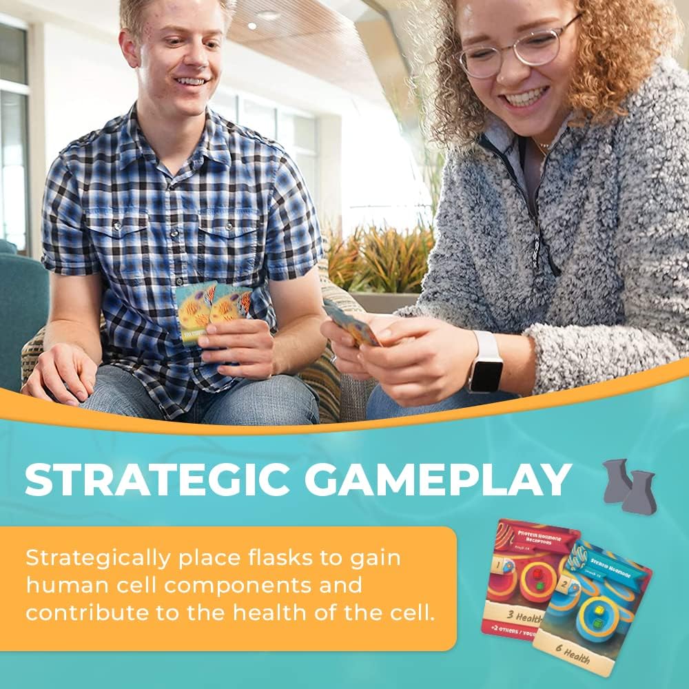 Cytosis game showing multiple players engaged, group science gift for families
