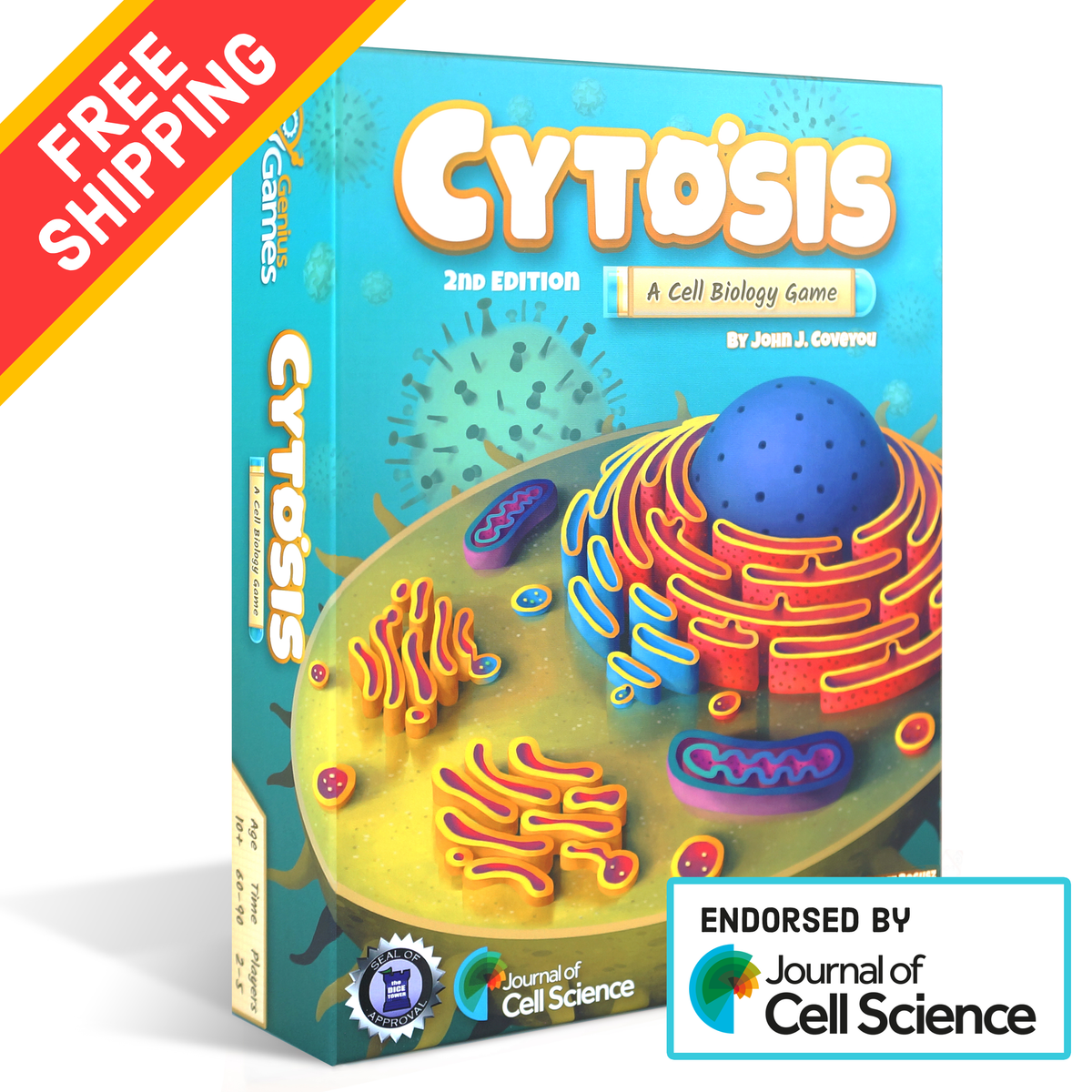 Cytosis cell biology board game with free US shipping, educational gift for biology fans