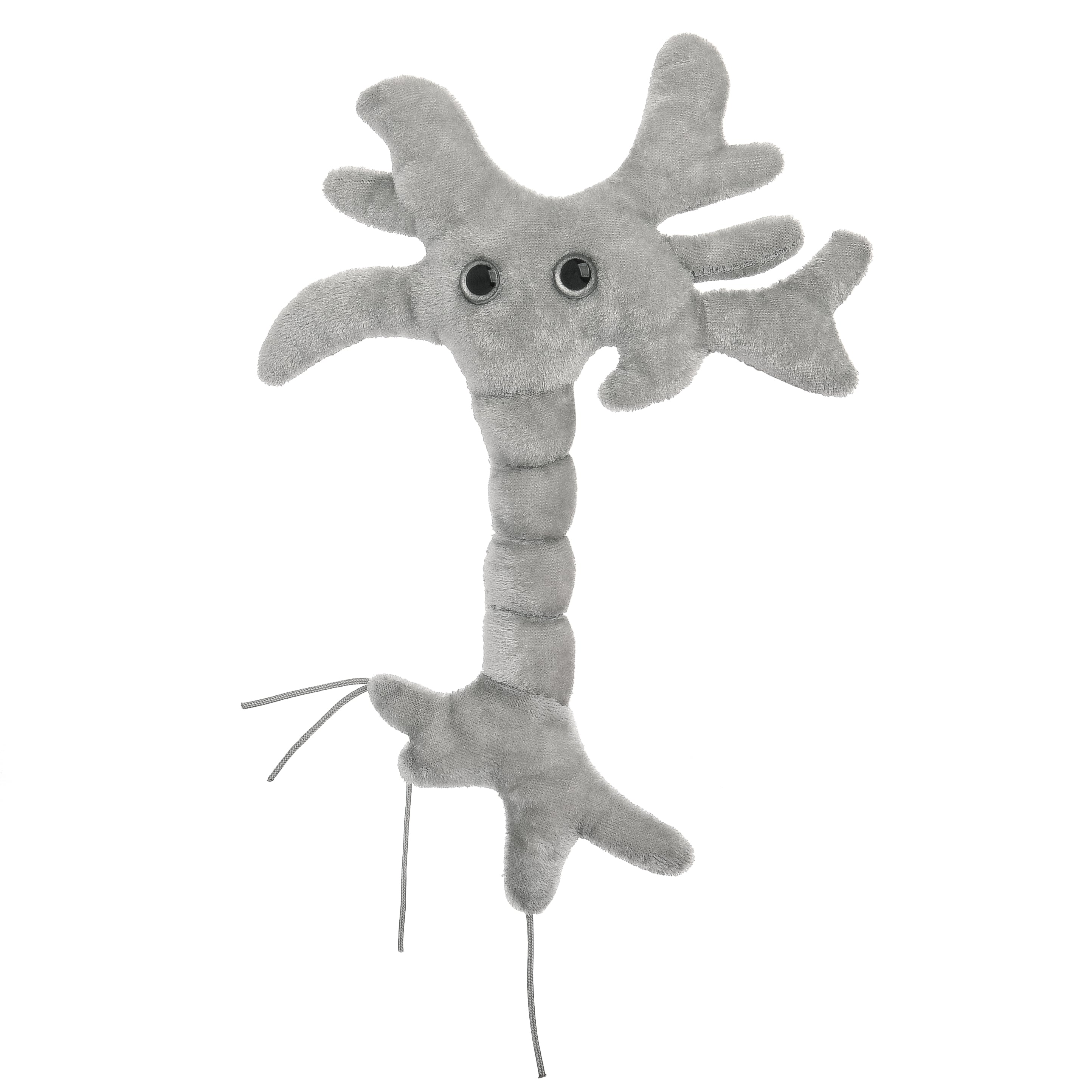 GIANTmicrobes neuron brain cell plush toy front view, science gift for neuroscience or psychology students