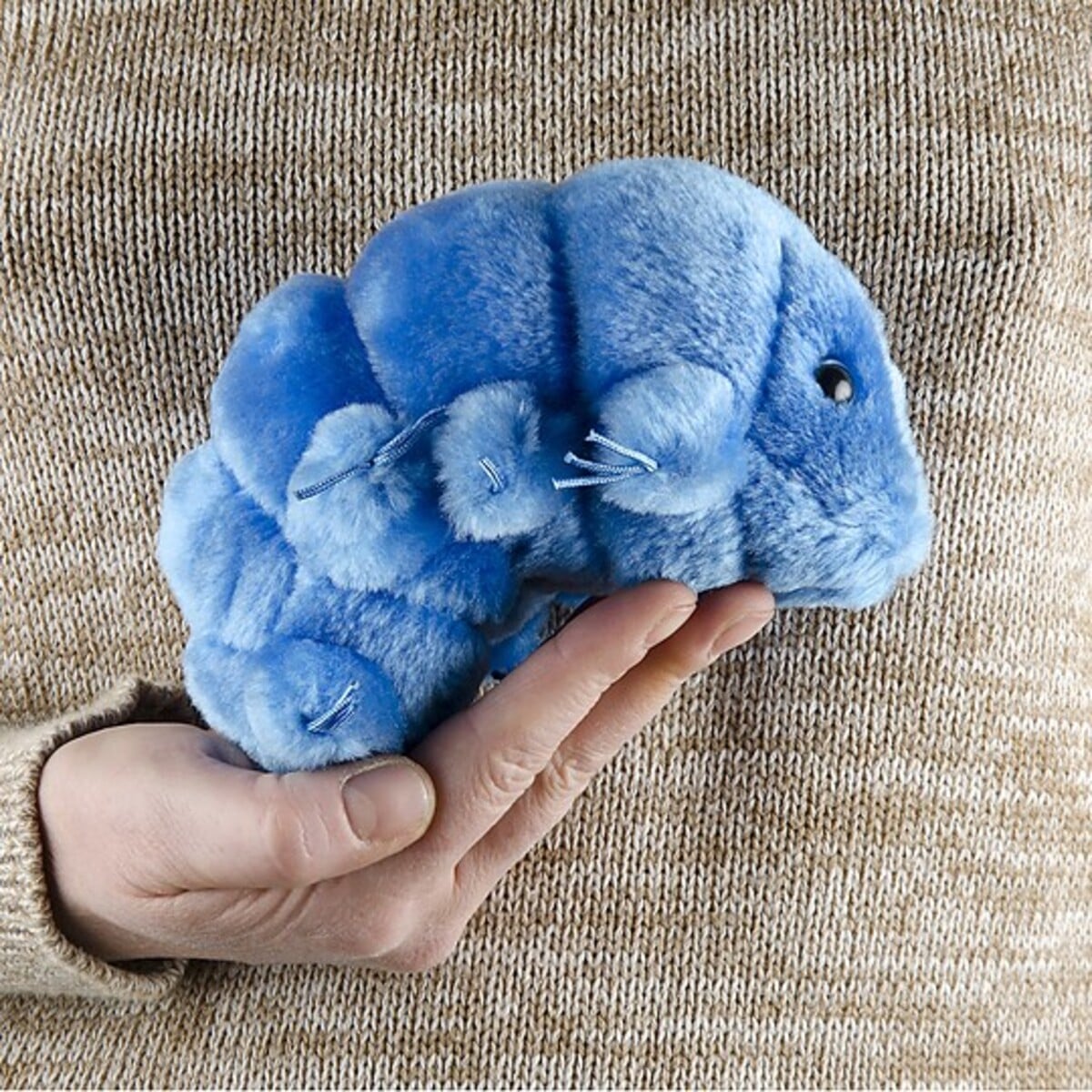 GIANTmicrobes water bear tardigrade plush toy second angle view, science gift for biology or zoology students