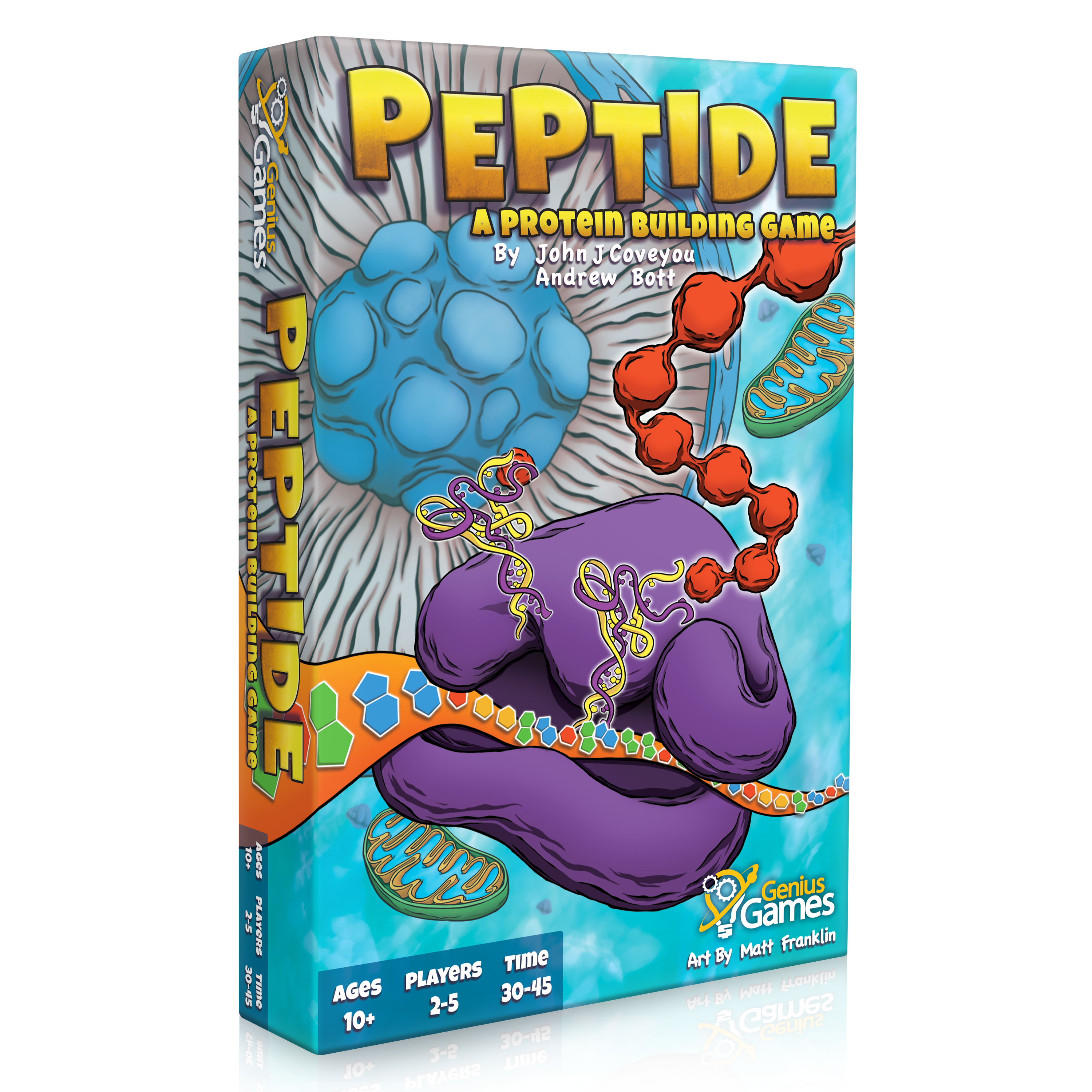 Peptide protein building card game box cover, biochemistry gift for science students, educational gift