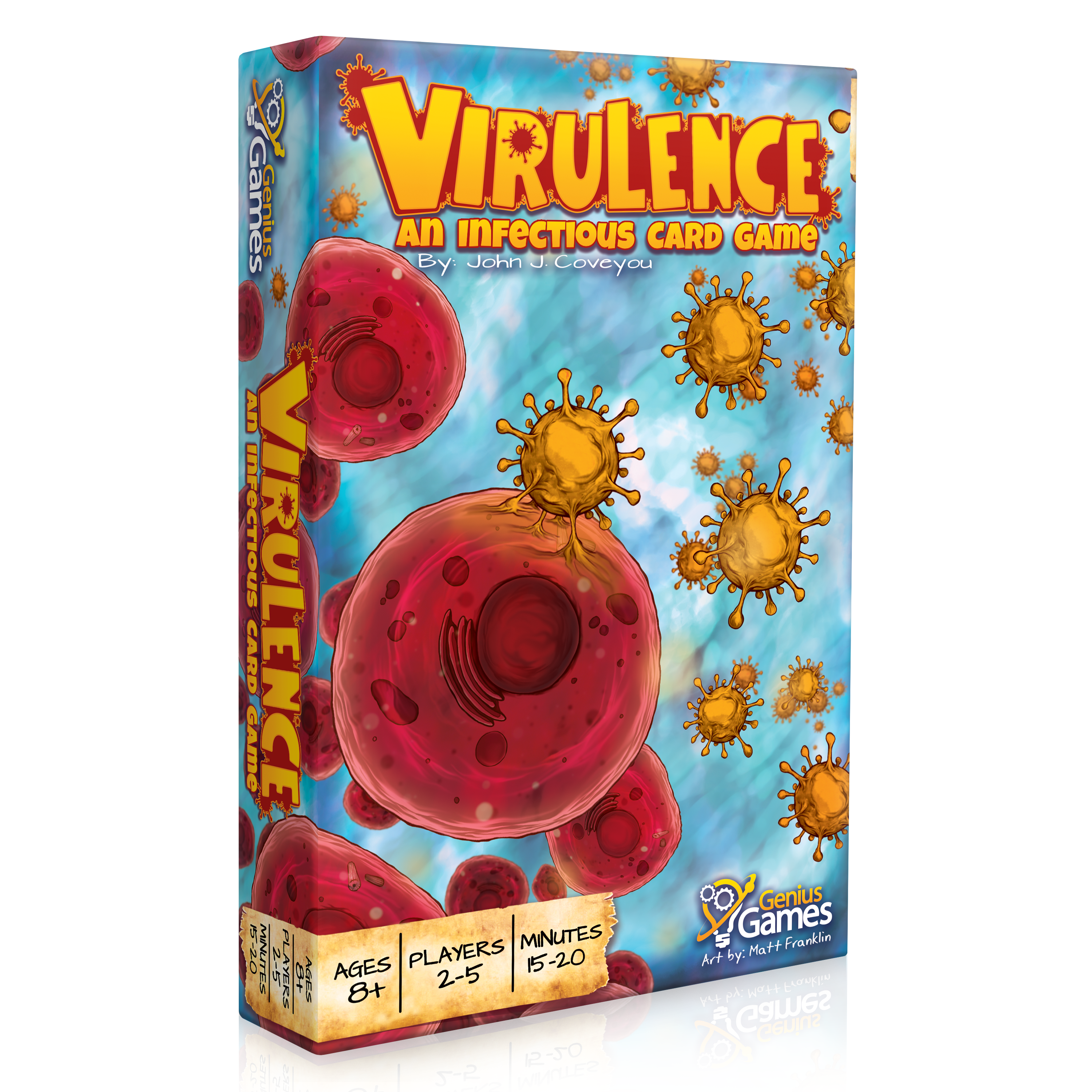 Virulence virus card game box cover, biology gift for science students and families, educational gift