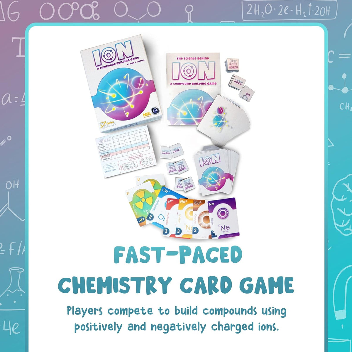 Ion chemistry game multiple players in action, educational gift for ages 8 and up