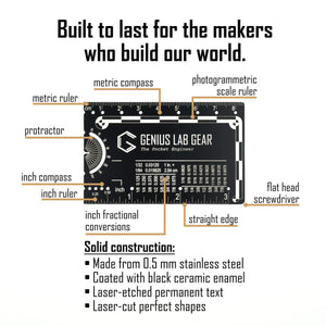 The Pocket Engineer - Wallet Ruler and Conversion Reference - Genius ...
