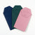 blue, green, and pink leather pocket protectors for scientists wearing lab coats