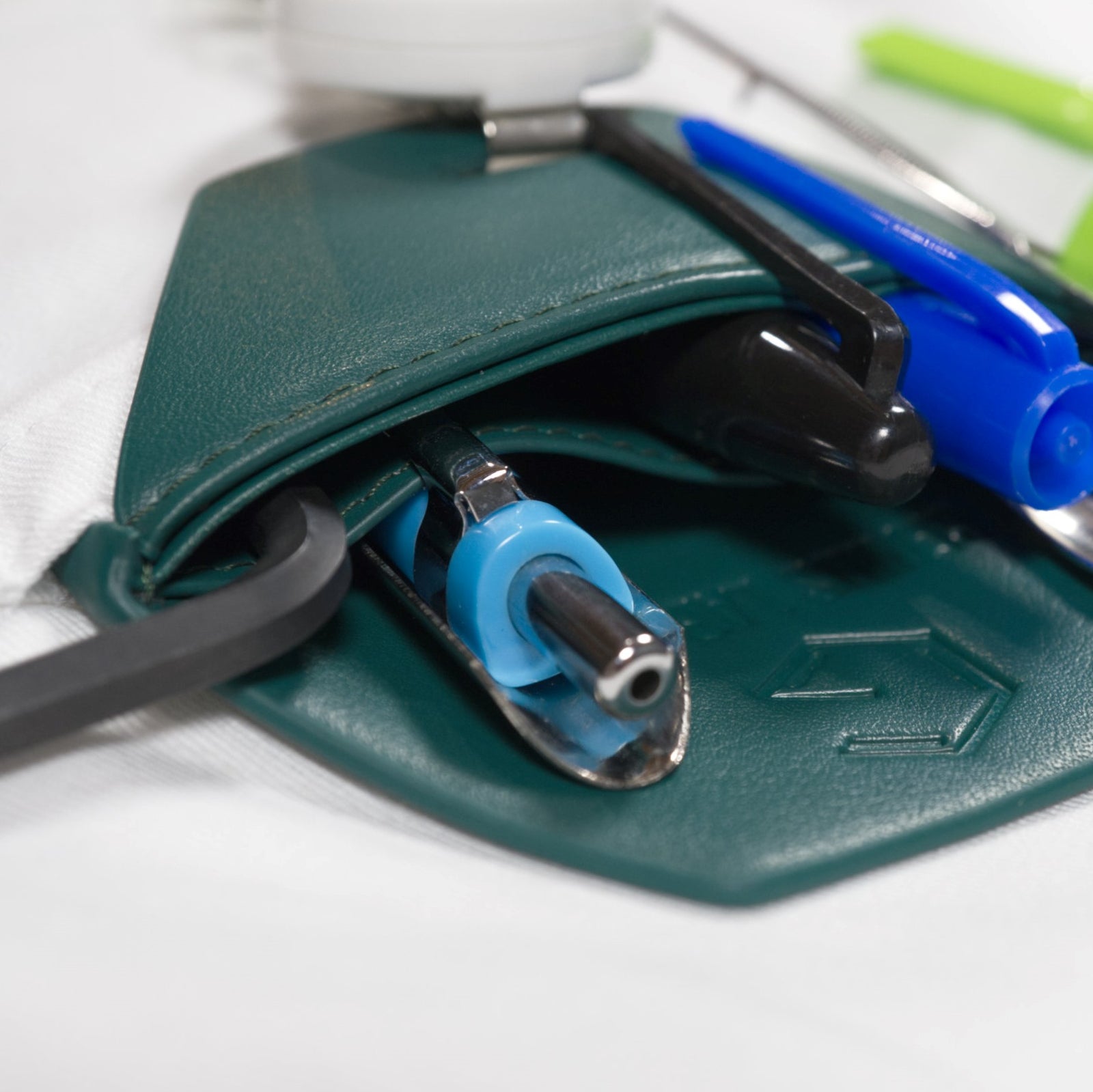 lab coat pocket protector pencil pouch case with inner divider for small clips