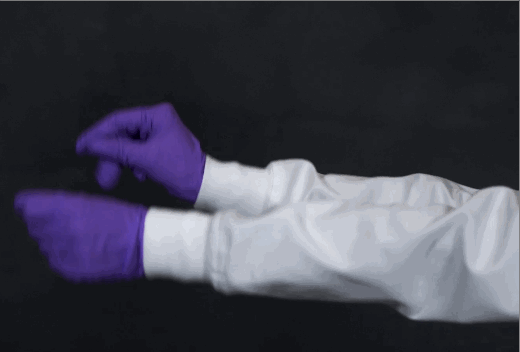 knit cuffs chemistry lab coat hands dancing