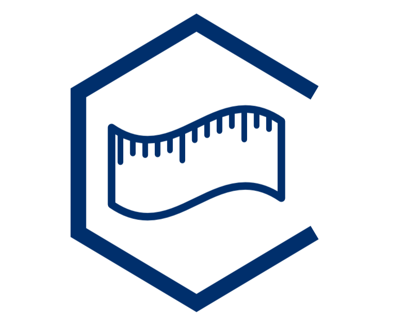 icon representing lab coat size chart measurements for a good fit