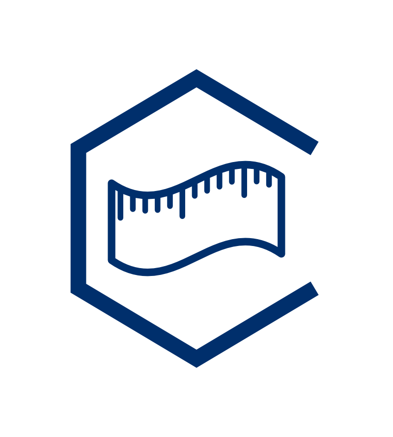 Lab coat measurements icon, sizing guide from Genius Lab Gear