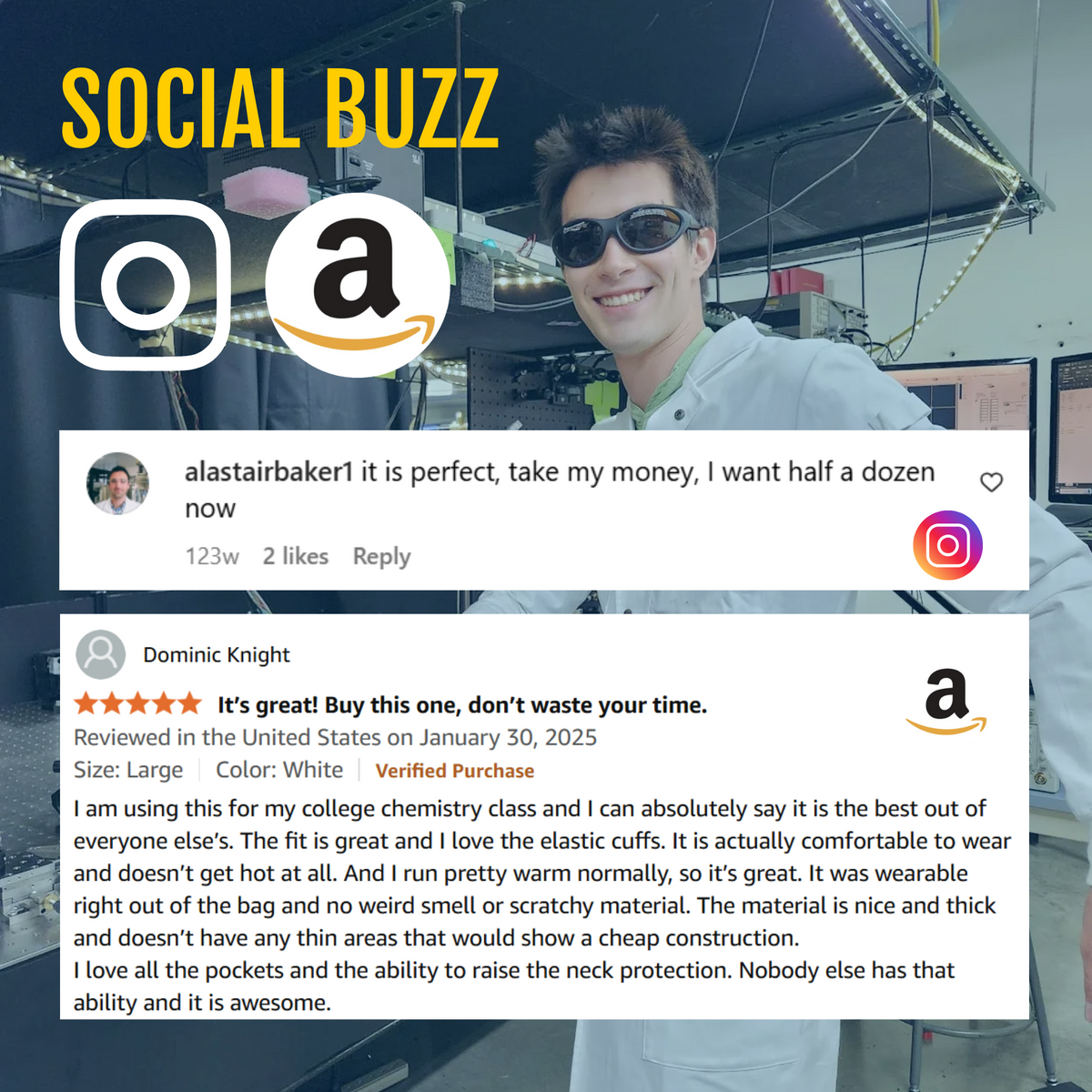 The Louis - Men's Cotton Lab Coat (White)