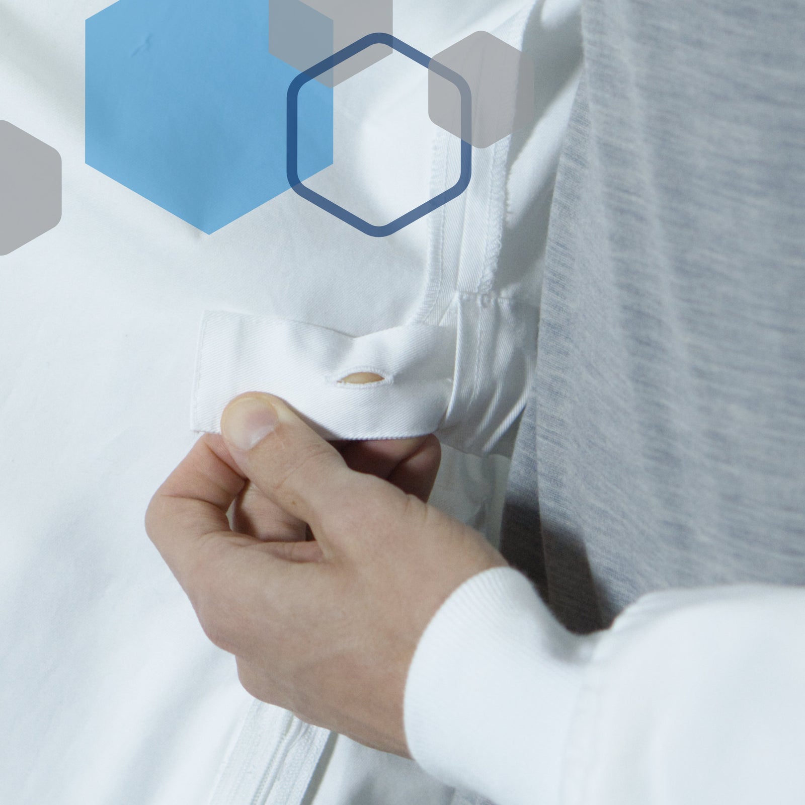 chemistry lab coat with hidden adjustable belt inside