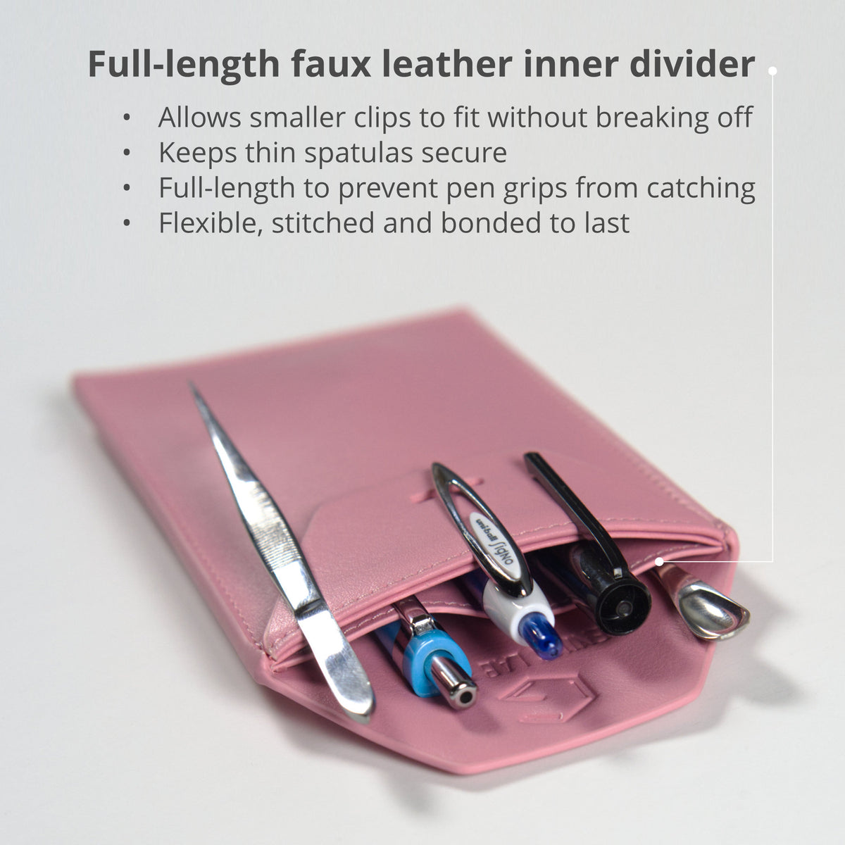 Faux leather pocket protector for shirt pocket