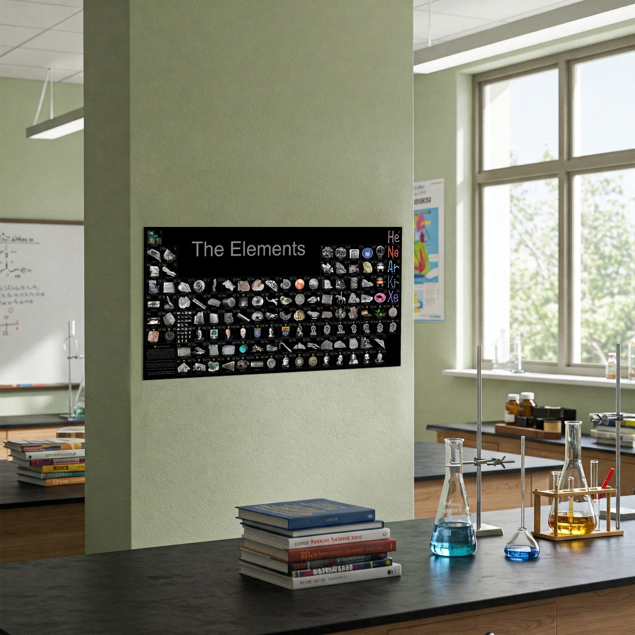 Small laboratory periodic table of the elements with real photos of every material by theodore gray, educational gift