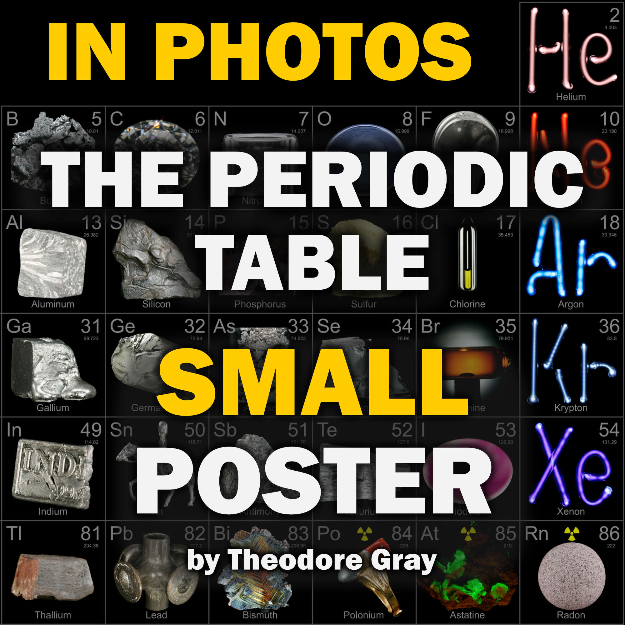 Photographic periodic table of tools poster by author theodore gray - small size for office, bedroom, or, educational gift