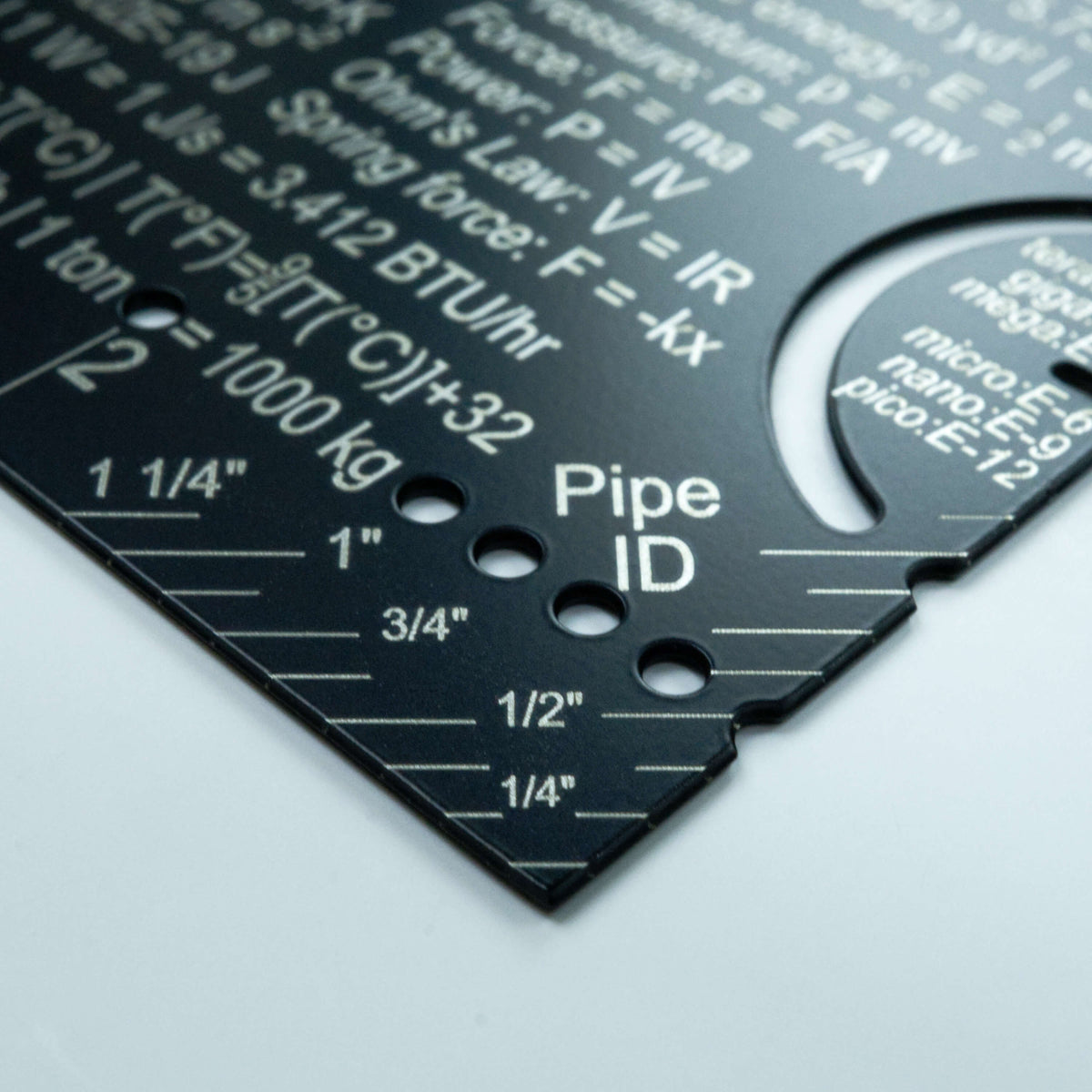 Pocket Engineer with ruler pipe tube inner diameter measurement tool