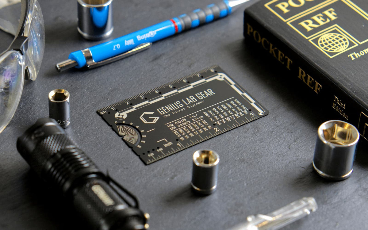 Wallet Ruler Card The Pocket Engineer - Wallet Ruler & Conversion Reference - Genius Lab Gear