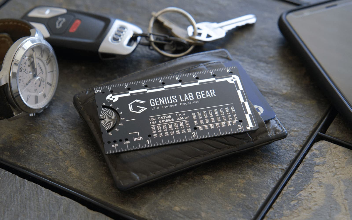 Automotive Tech Ruler Reference Card The Pocket Engineer - Wallet Ruler & Conversion Reference - Genius Lab Gear