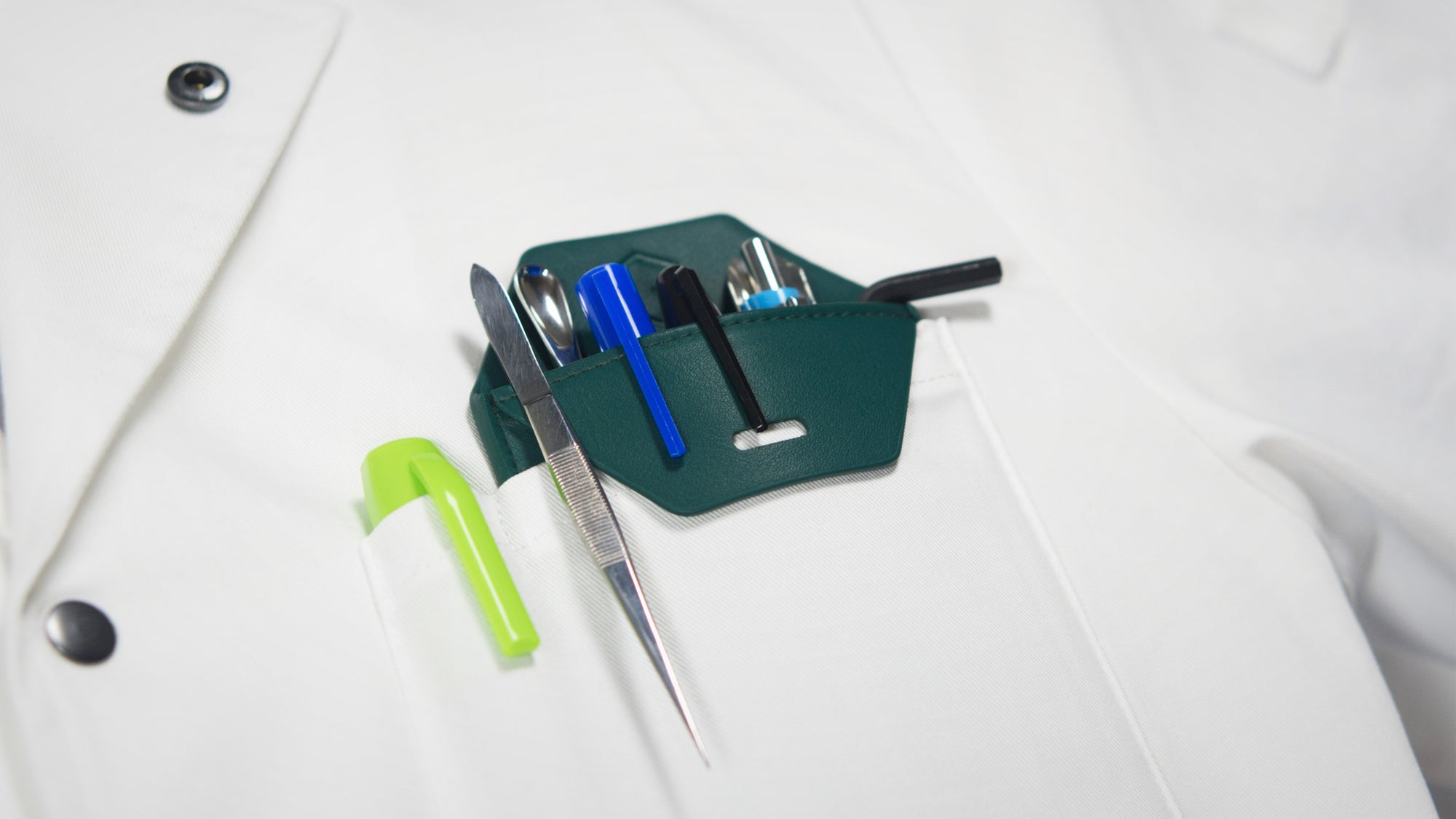 colorful pocket protector for lab coat scientists and engineers in laboratory work