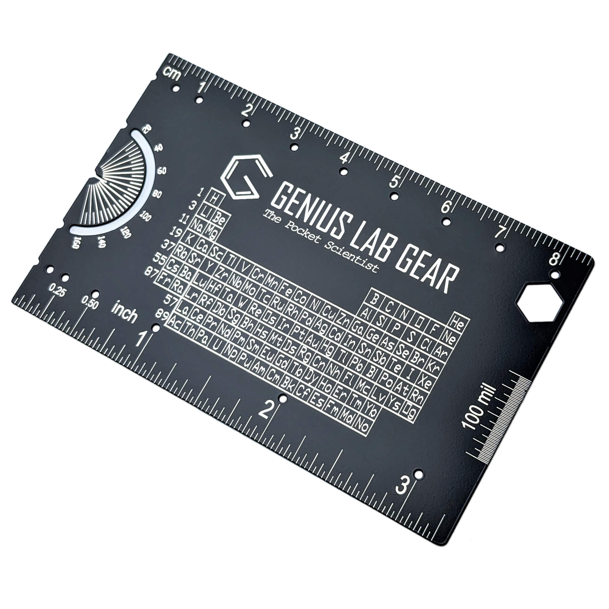 Genius Lab Gear's Pocket Scientist a metal pocket ruler for college STEM majors, gift for scientists