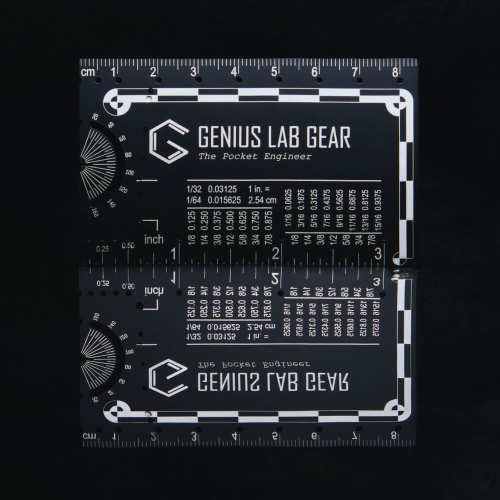 The Pocket Engineer - Wallet Ruler & Conversion Reference - Genius Lab Gear