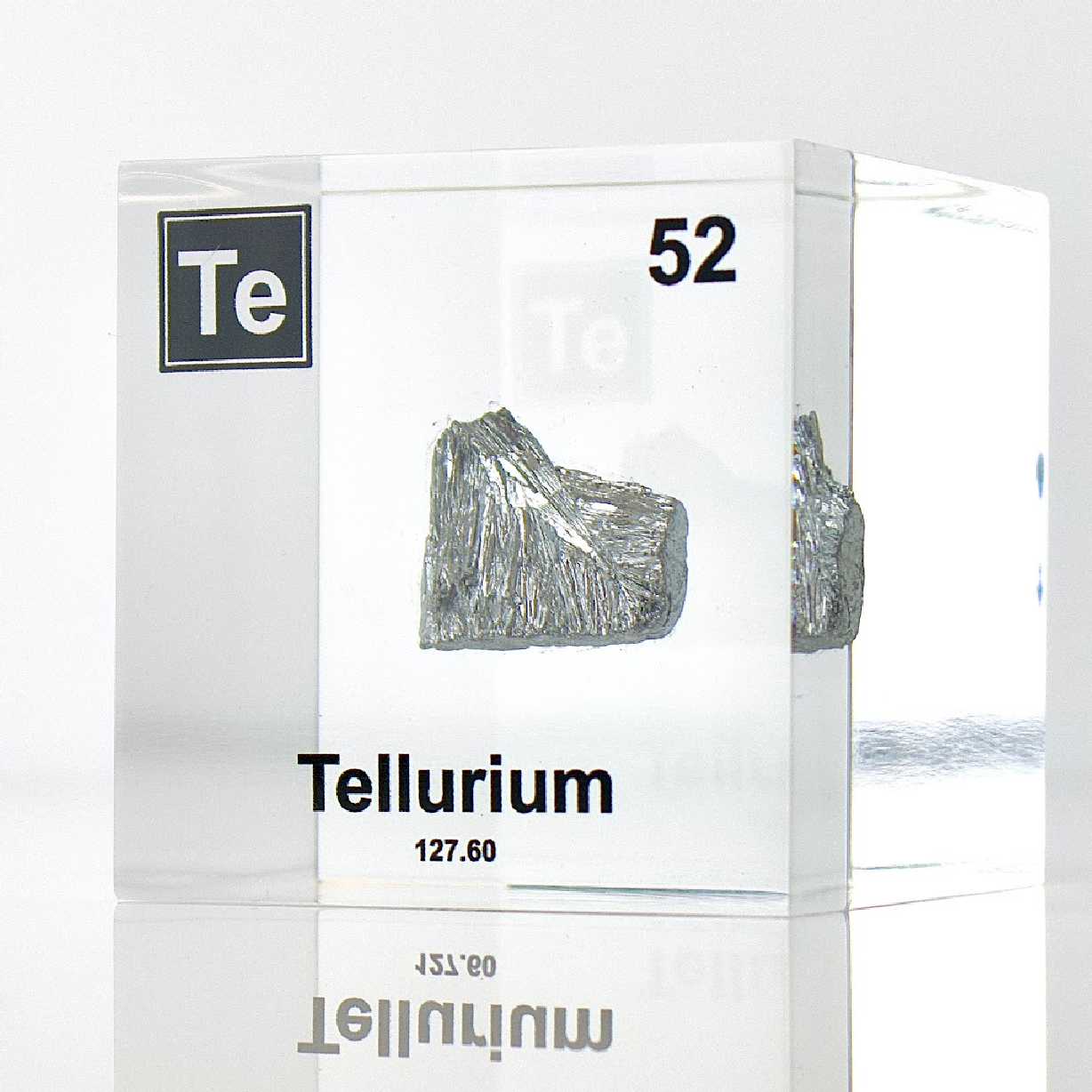 Tellurium element cube square product view, periodic table collector gift for science enthusiasts