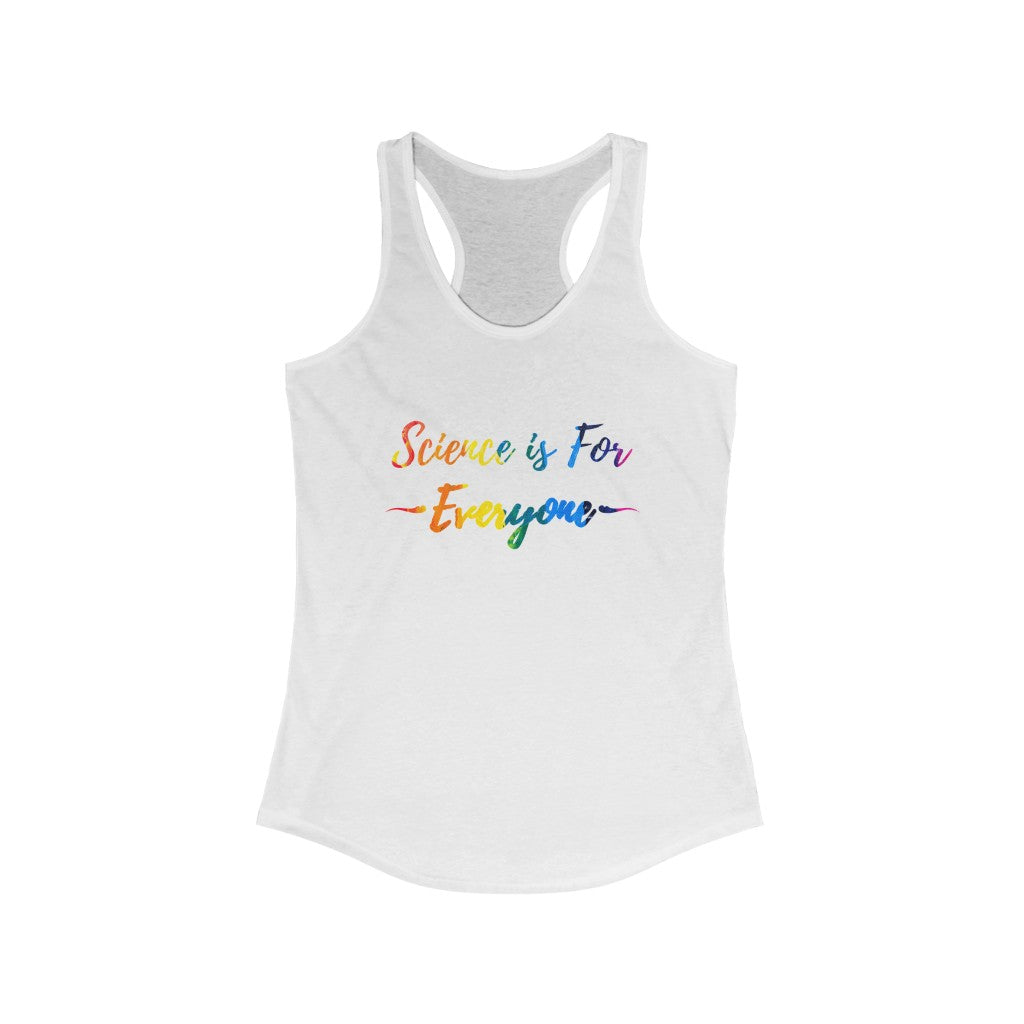 Science is for everyone women's  racerback tank